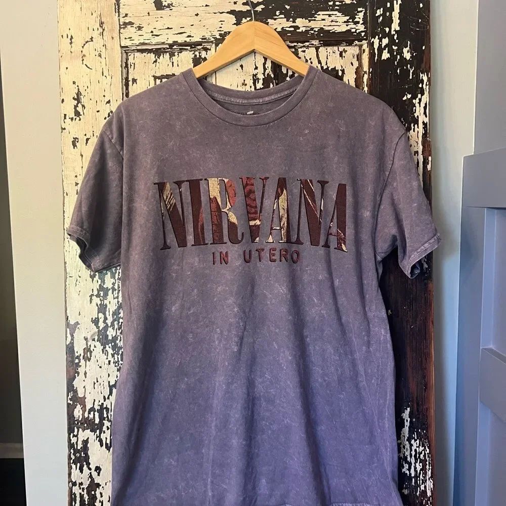 Nirvana NWOT In Utero mineral wash unisexGraphic Tee - Purple size L
